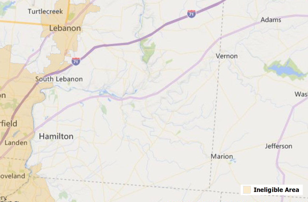 USDA Loans Maineville Oh Map