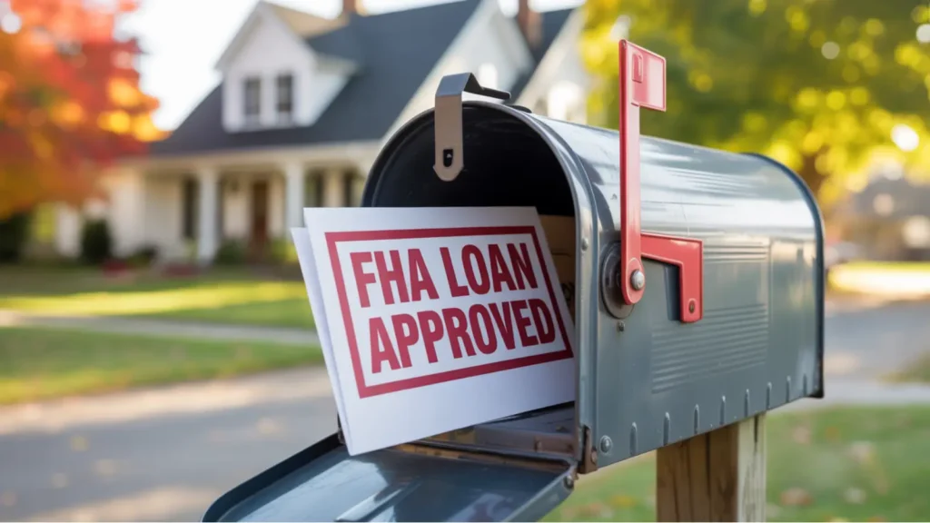 fha loan approval mailbox ohio FHA loan approval envelope in mailbox on suburban Ohio street