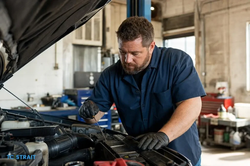 Self-employed Ohio small business owner working in their business environment, representing the deposit income that a bank statement loan can document.