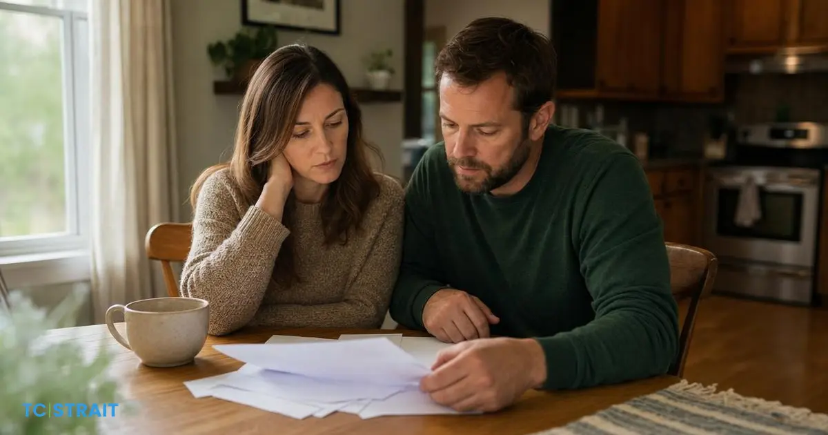 Ohio homebuyers reviewing down-payment options at a kitchen table